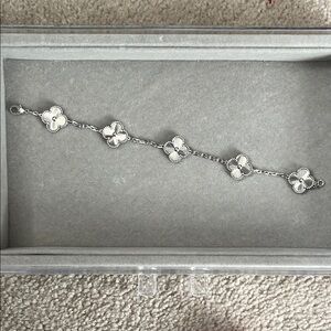 Silver Clover Charm Bracelet